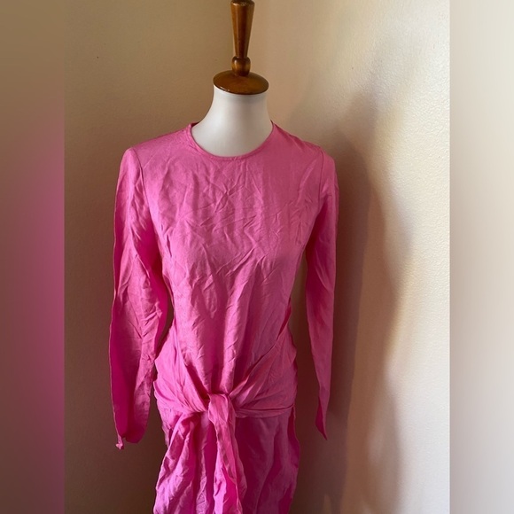 Atoir Women’s The Paris Dress Pink Size 4 Wrap MIDI Party High Slit Barbiecore - Picture 6 of 11